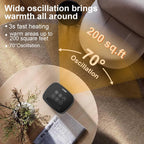 JIBUFI Portable Space Heater for Indoor Use with 70° Oscillation and Remote