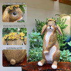Lonyin Rabbit Garden Statue, Bunny Animal Figurines Indoor Outdoor Statues