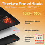 Amerbro Heat Resistant Mats for Countertop - Fireproof 16x20in Heat Resistant Mats for Air Fryer - Kitchen Countertop Protector for Air Fryer, Coffee Maker, Stand Mixer, Toaster, Oven 2PCS - Black