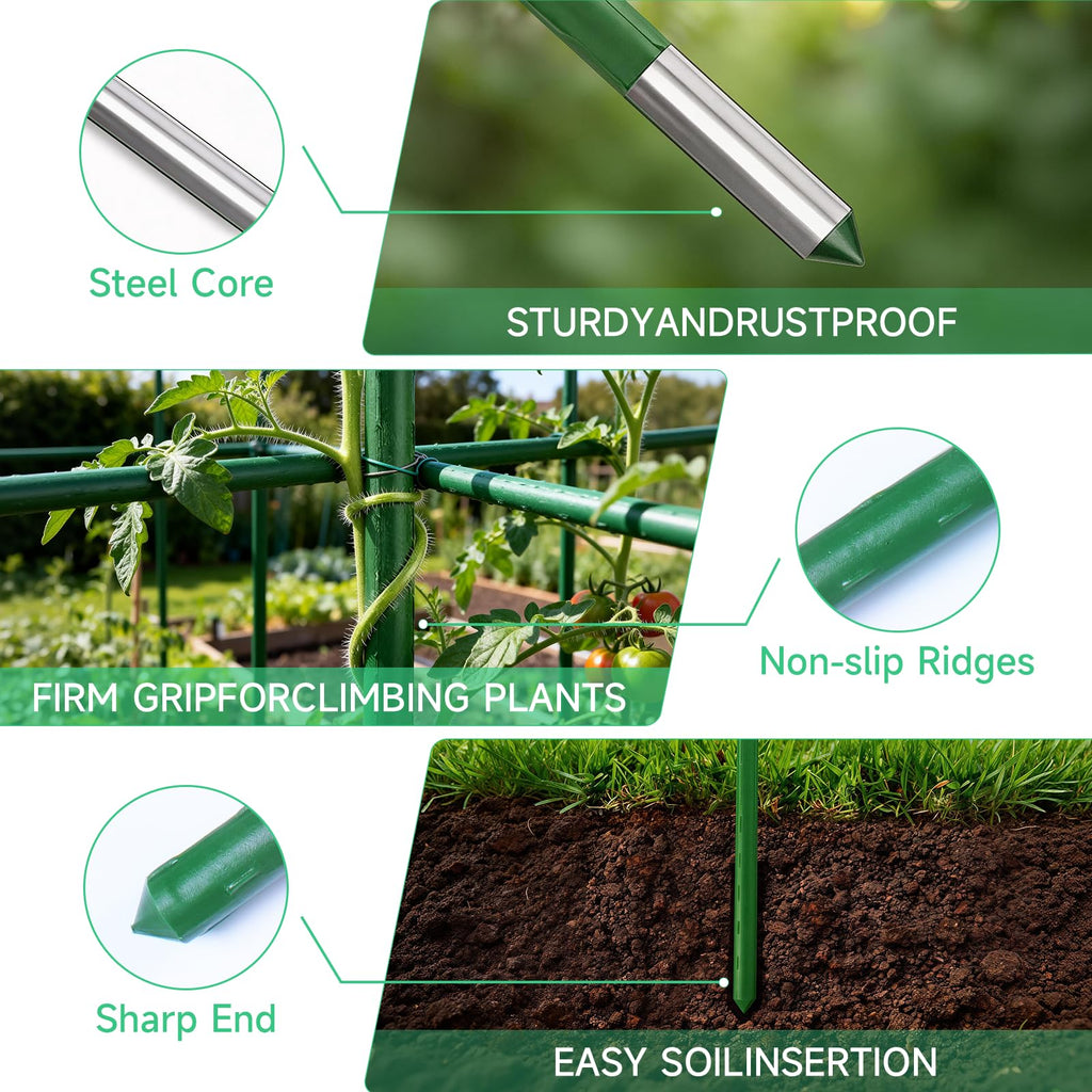 100 Pcs Garden Stakes 16 Inch DIY 4ft 5ft 6ft 7ft 8ft Tomato Plant Stakes