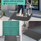 BESEA 3.5" inch Threshold Ramp Rubber Wheelchair Ramp, No-Slip Surface 3500 Lbs Load Capacity for Home Doorways Driveways Curb