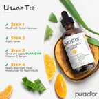 PURA D'OR 20% Vitamin C Facial Serum 4 Oz - Antioxidant Blend with Retinol, Hyaluronic Acid, Vitamin E & Ferulic Acid - Hydrating Lightweight Skincare Formula - Men and Women Daily Use Skin Care Plus