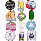 Anjulery Funny Enamel Pins Set of 12 – Sarcastic & Meme-Inspired Lapel Pins for Jackets, Backpacks, Hats & More – Unique Gift for Friends, Teens & Pin Collectors (Assorted-C)