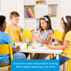 PLUS PLUS 240 Piece Interlocking Building Blocks for Kids, Open Ended Connecting Toys, STEM Bin Classroom Mini Manipulatives - Rainbow Mix Play Tube