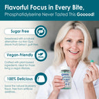 Phosphatidylserine - Nootropic Brian Supplement, Focus & Energy Gummies + Bacopa Monnieri, Omega 3, Huperzine A, Methyl B12 & B6 for Seniors, Gamers, Workers, Non-GMO, Caffeine-Free, Sugar Free,60 Cts