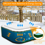 Ketofa Inflatable Hot Tub Cover for Square Hot Tub Spa Cushion Support, Universal 57x57in Inflatable Cover Square Top Lid, Dustproof Rainproof Insulated Energy Saving Lid，Spa Covers for Hot Tub