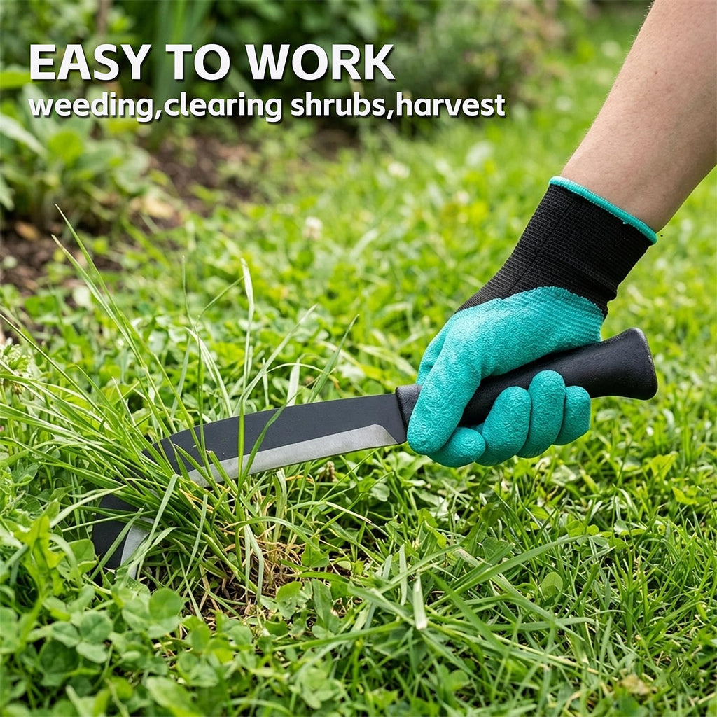 LOZHGO Machete Sickle Garden Tool Brush Clearing Machetes with Carbon Steel - Weeding Sickle Machete for Yard Work,Camping,Gardening