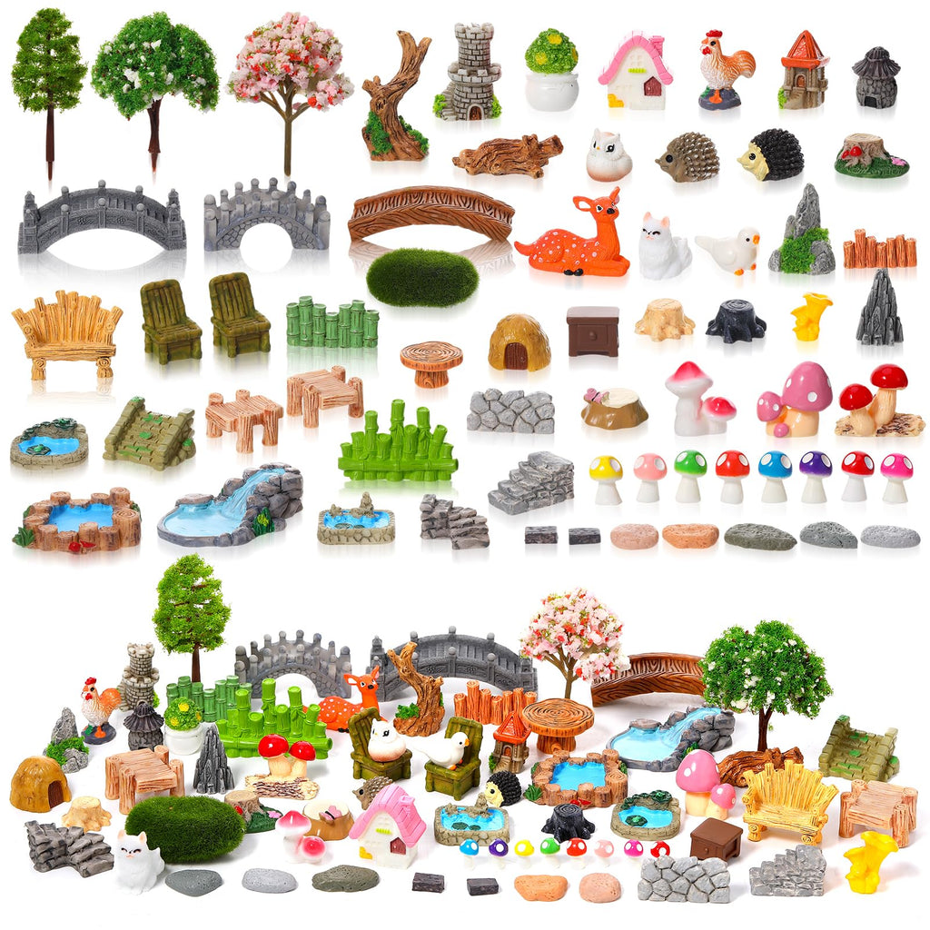 GGSTDDUP 65 Pcs Fairy Garden Accessories Mini Resin Animals Figures