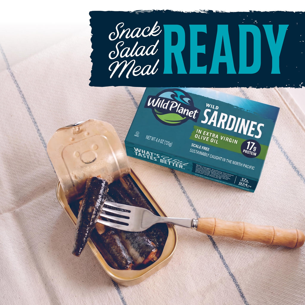 Wild Planet Wild Sardines in Extra Virgin Olive Oil, 4.4 Oz Can, 12 Pack