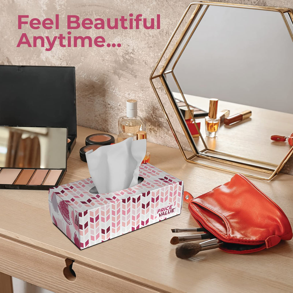 Price Value Facial Tissues boxes 230 Sheets Per Box 8 Boxes. Premium Soft Gentle and Durable in A Stylish Box - 1,840 Sheets