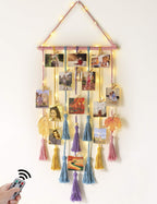 Macrame Hanging Photo Display Wall Boho Room Decor for Teen Girl Gifts