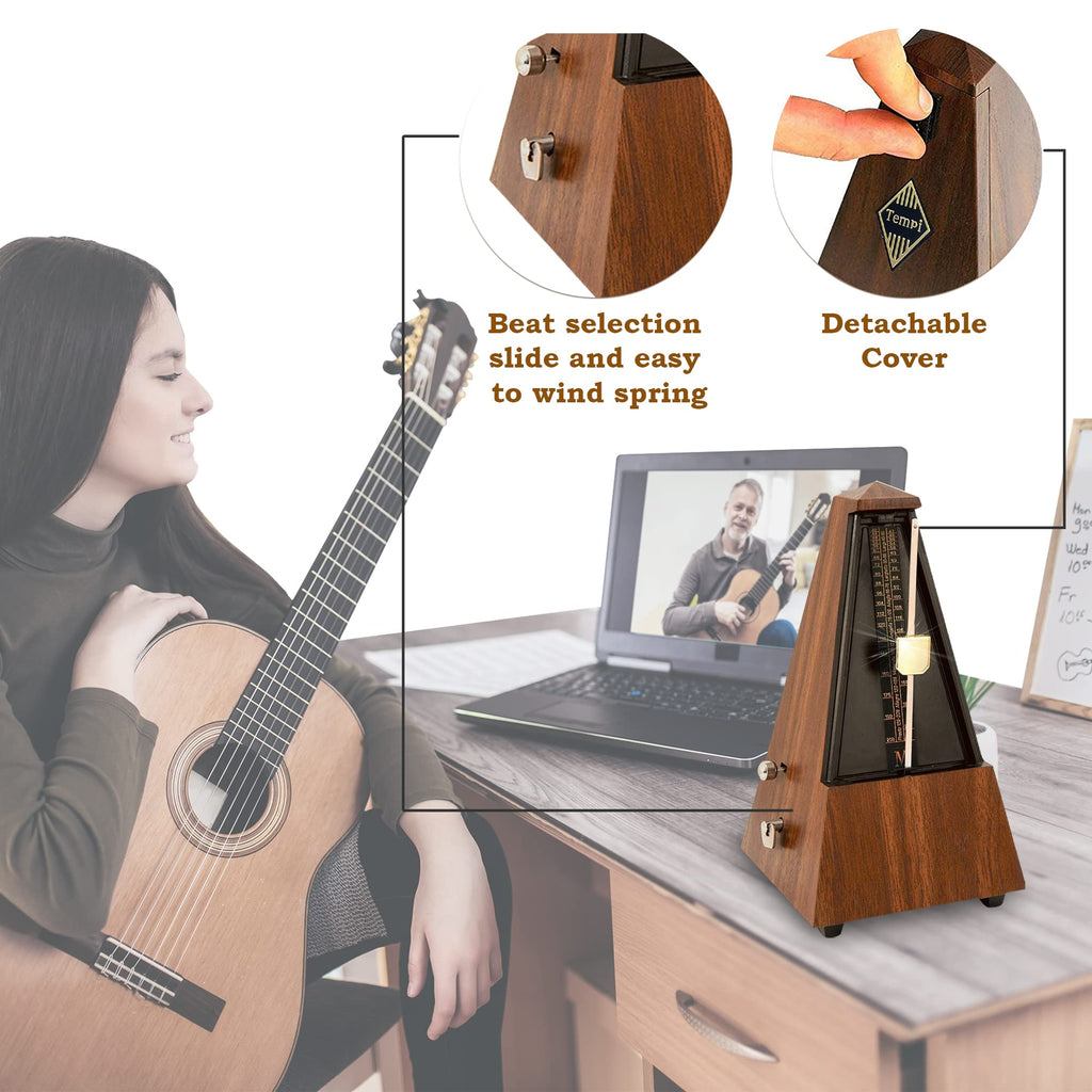Tempi Tempi Metronome for Musicians (Plastic Mahogany Grain Veneer) ., E-Book, 2 Months Free Music Lessons