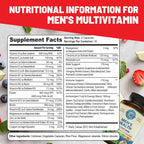 Whole World Wellness Mens Daily Multivitamin Multimineral Supplement for Energy, Focus, Stamina & Performance. Made for Men with 30+ Nutrients, Fruit & Energy Blend. Mens Vitamins, Made in The USA.