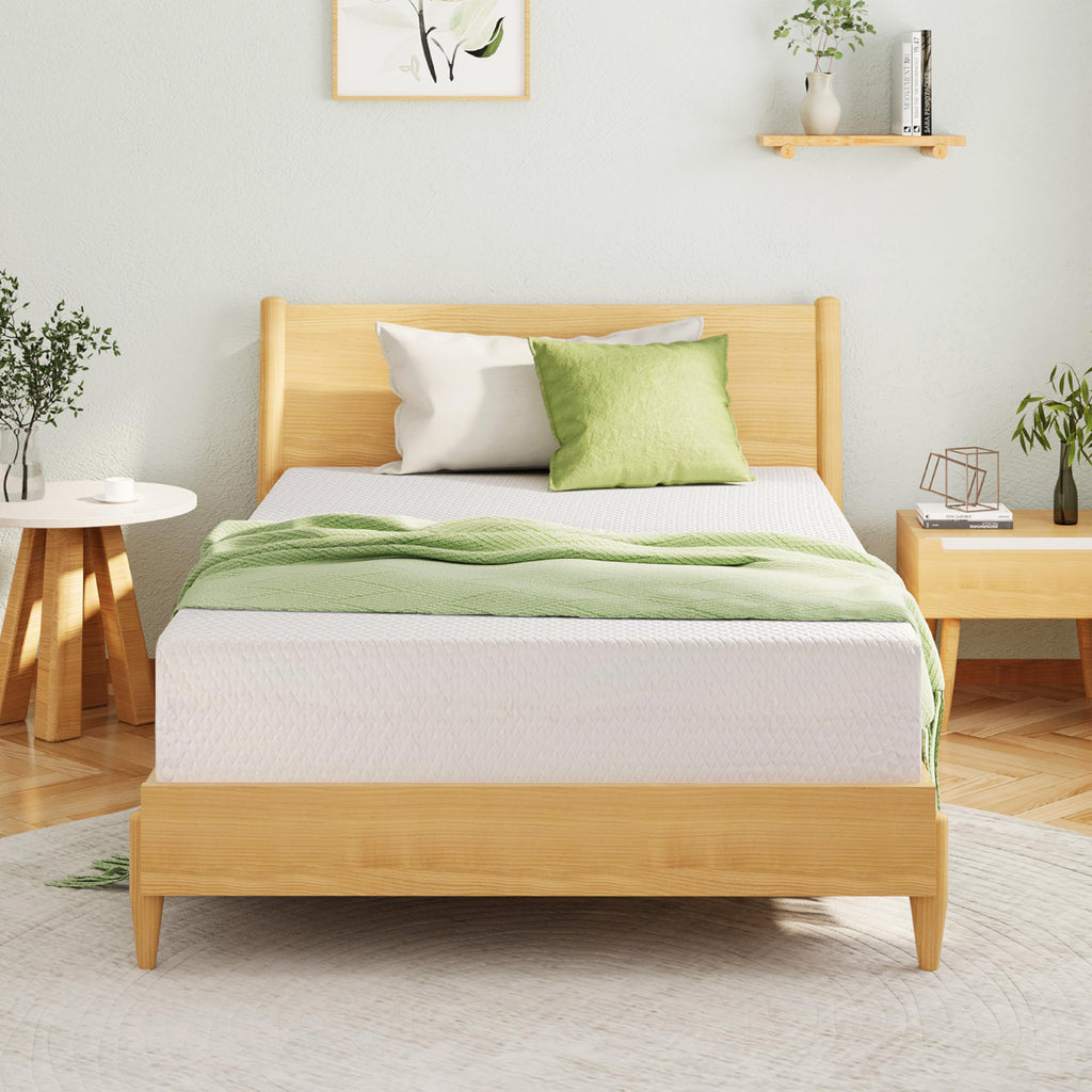 EGOHOME Full Size Memory Foam Mattress 8 Inch, Green Tea, Medium Firm