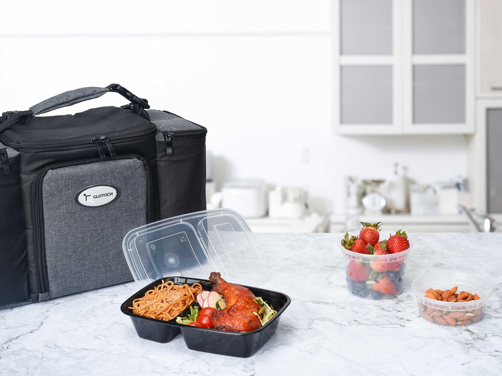 Glotoch Express Meal Prep Containers Reusable 34 OZ 20 PC Disposable Food Container with Lids Storage Plastic Togo Containers Take Away Lunch Container BPA Free, Freezer Safe, Microwave 1 Compartment