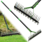 Thatch Rake, 51" Lawn Thatching Rake for Cleaning Dead Grass, 13 Inch Wide Heavy Duty 21 Teeth Steel Metal Rakes, Landscaping Raking Garden Tools for Lawn Care Loosening Leveling Soil Mulch