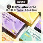 Brigic 12-Inch Extended Disposable Nitrile Gloves | Latex-Free & Powder-Free | Full Palm Textured Grip | Multipurpose for Home, Kitchen, Beauty & Garden Orchid Purple, Medium (Pack of 100)