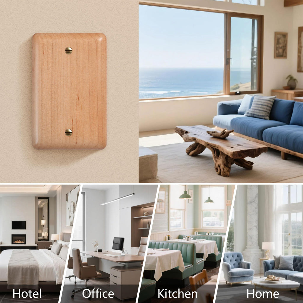 YDJSA Decorative Wall Plates Maple Wood Cover Plate For Blank Wall Plate Cover