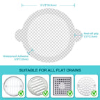 50 Pack Disposable Shower Drain Hair Catcher Mesh Stickers - Peel & Stick Drain Strainers to Prevent Clogs, Strong Waterproof Adhesive, Mess-Free Disposable Drain Covers for Shower & Bathtub