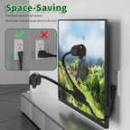 Elecan 3-Prong Y Splitter Power Extension Cord 2 FT/2 Pack, 90-Degree Angled Flat Plug 1 to 2 Way Outlet Space Saver, Heavy Duty Weatherproof SJTW, 16AWG 13A,5-15P Cable Extender for Indoor Outdoor-UL