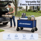 EchoSmile Collapsible Wagon Cart, Heavy Duty 400lbs Capacity, Blue