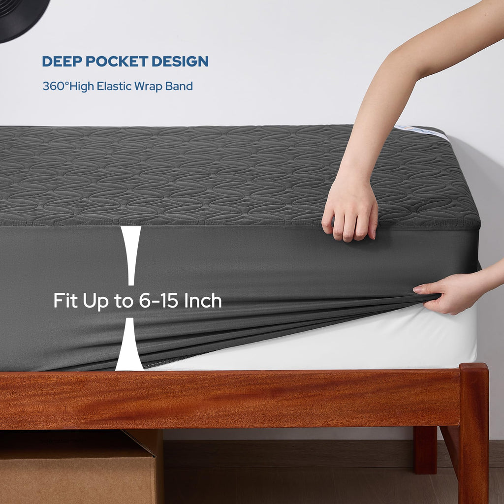 BEDLORE Waterproof Mattress Protector, Twin Size Mattress Pad