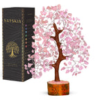 YATSKIA Rose Quartz Tree, Feng Shui Decor, Healing Crystal, Feng Shui Money Tree, Crystal Room Decor, 10-12 Inches