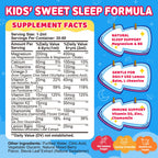 Kids Magnesium Glycinate Liquid Drops‌ – with L-Theanine, Omega-3, Vitamins B6 & D3, Zinc & Calcium – for Sleep Support, Relaxation, Focus & Brain, Bones – Mixed Berry Flavor, 2 Fl Oz
