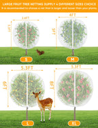 VITI Fruit Tree Netting for Cicadas - with 2Pcs 8Ftx5.3Ft Zipper&Drawstring Protection for Your Fruit Trees Garden Bird Netting Covers Blueberry Bush Tomato Bug Plant Protection Cherry Apple Tree