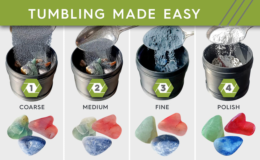 Polly Plastics Rock Tumbler Tumbling Media Grit Kit & Plastic Filler Pellets
