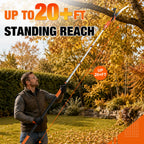 LAANPOLE 26FT Reach Tree Trimmer, Manual Pole Saw with 5-20FT Extension Pole, Tree Pruner Extendable for High Tree Branch Trimming Pruning Cutting