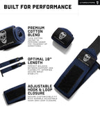 Gymreapers Weightlifting Wrist Wraps (Competition Grade) 18" Professional Quality Wrist Support with Heavy Duty Thumb Loop - Best Wrap for Powerlifting, Strength Training, Bodybuilding(Navy,18")