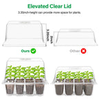 Bonviee Seed Starter Trays with 12-LED Grow Lights, Clear, 5 Pack