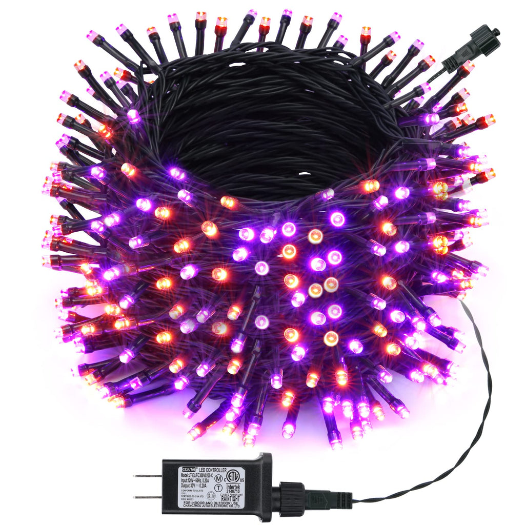 Toodour Orange & Purple Halloween Light, 131ft 350 LED Plug in String Light