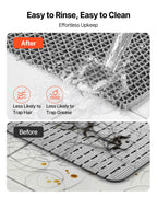 VEVOR Drainage Mat, 3 x 10 ft, PVC Non Slip Commercial Floor Mat, Wet Area Water Drain Splash Matting Hollow Doormat Roll, for Outdoor Indoor Restaurant Swimming Pool Patio Bathroom Washroom, Gray