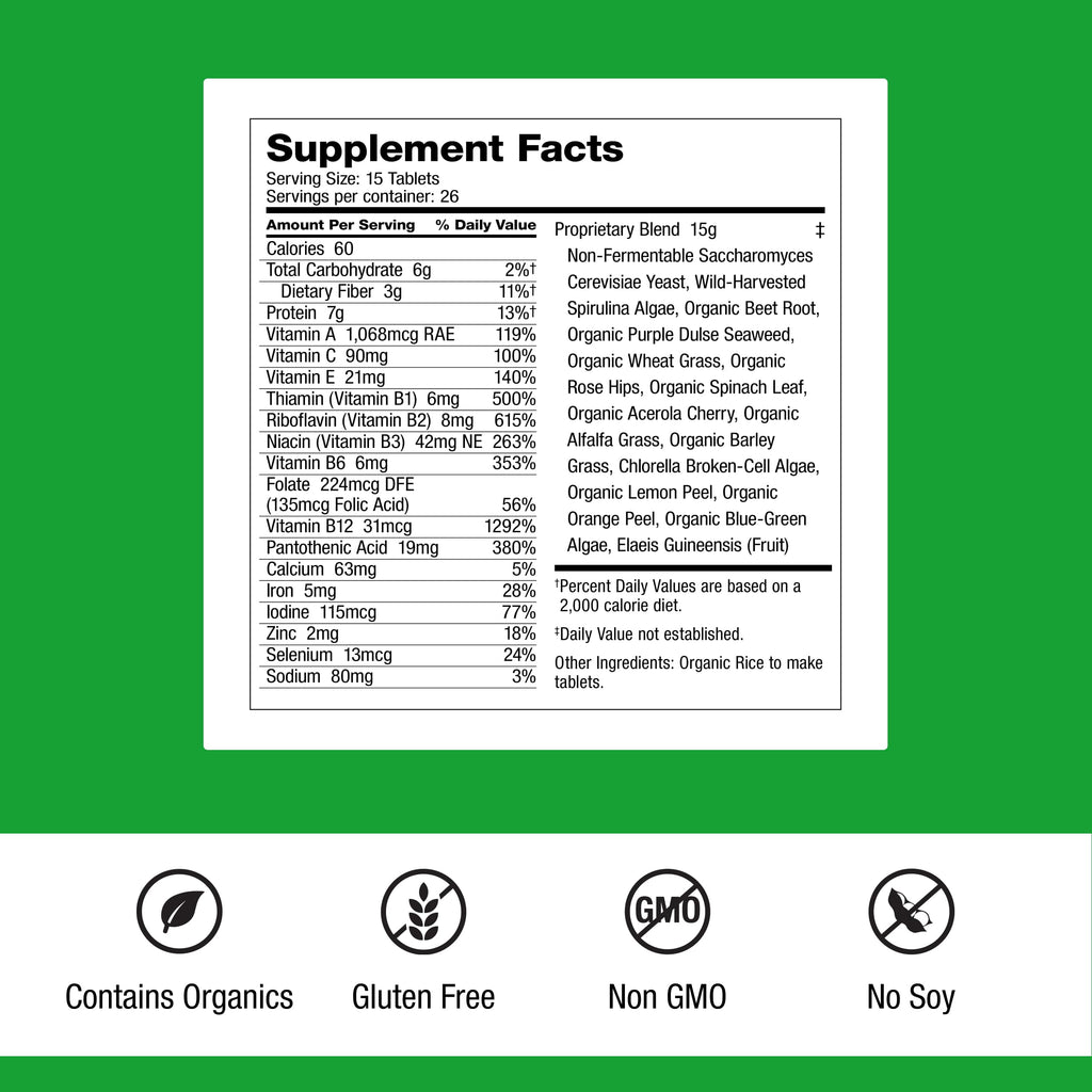 Dr. Schulze's SuperFood Plus - Everyday Superfood Supplement to Support Overall Wellness - Clean, Quality Nutrition - Supports Metabolism & Daily Energy - Gluten-Free & Dairy-Free - 390 Tablets