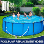 Pool Hoses for Above Ground Pools, 3 Pack 1.25 x 59 Inch Pool Filter Pump Hoses, Compatible with Intex Pool Filter Pump 607, 637 With 6 Metal Clamps