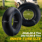 20x8.00-8" to 20x10.00-8" Tire Inner Tubes with TR13 Straight Valve Stem