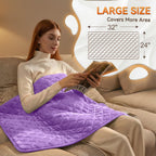 King Size Heating Pad for Back Pain 32"x24" Extra Large Electric Heating Pad for Period Cramps Relief & Body Neck Shoulder Auto Shut Off Heat Pad Temperature Settings Machine Washable Purple