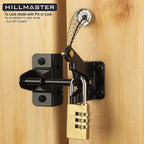 HILLMASTER Self Locking Gate Latch for Wooden Fence with Steel Spring Cable Pull,Heavy Duty Gravity Fence Latch for Metal Gates,Vinyl Fence,Gate Hardware Gate Door Lock for Outdoor Pool,Black Finish