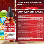 Tenmido 11in1 Nac Supplement N-Acetyl Cysteine Liquid Drops with Quercetin, B-Complex, Selenium, Glutathione, Bromelain, Milk Thistle, and More - 30ml 1 Fl Oz