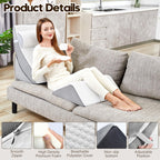 PIASHJOY 4pcs Wedge Pillow Set for After Surgery,Wedge Pillows for Back Pain Relief and Leg Pain,Wedge Pillow for Legs Swelling,Back Support, Post Surgery Recovery