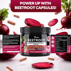 VitaUp Beet Root Capsules - USA Made Beetroot Supplement for Normal Circulation, Nitric Oxide & Heart Support - 5-in-1 Beets with Grape Seed, Garlic Extract, Hawthorn Berry, Olive Leaf - 90 Vegan Caps
