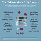 CHEWSY - Men's Multivitamin Chews - Immune and Energy Support, Vitamin A, B12, C, D3, E, Folic Acid, Probiotics, Zinc - 30-Day Supply