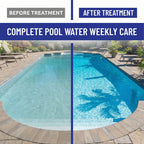 4-in-1 Weekly Pool Treatment - 3 L (101.5 fl oz) - Pool Chemicals, Phosphate Remover, Pool Clarifier, Enzyme Treatment + Waterline Cleaner, Perfect Clarity Finish, Saltwater Safe - BubbyShine