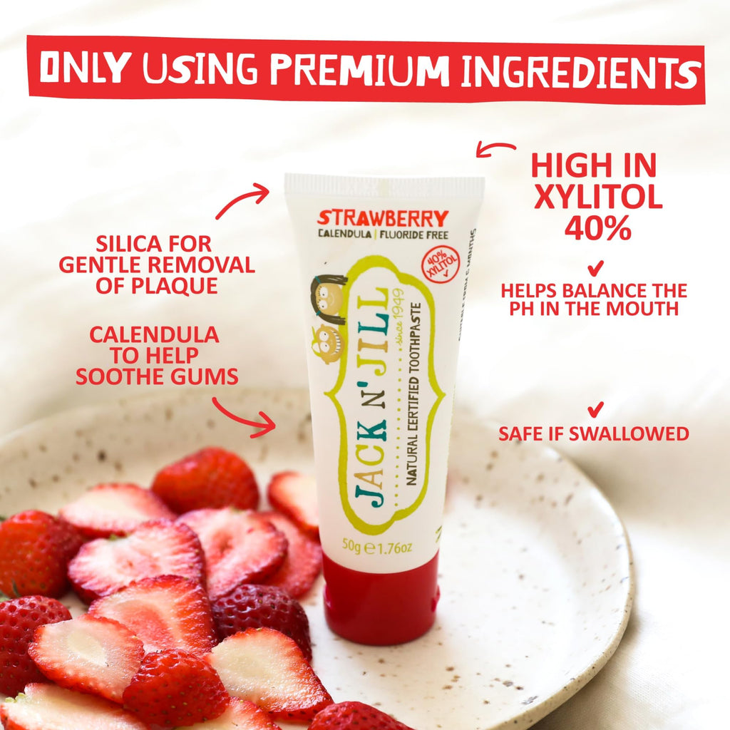 Jack N Jill Kids Toothpaste, Fluoride Free, Strawberry & Blueberry, 1.76 oz