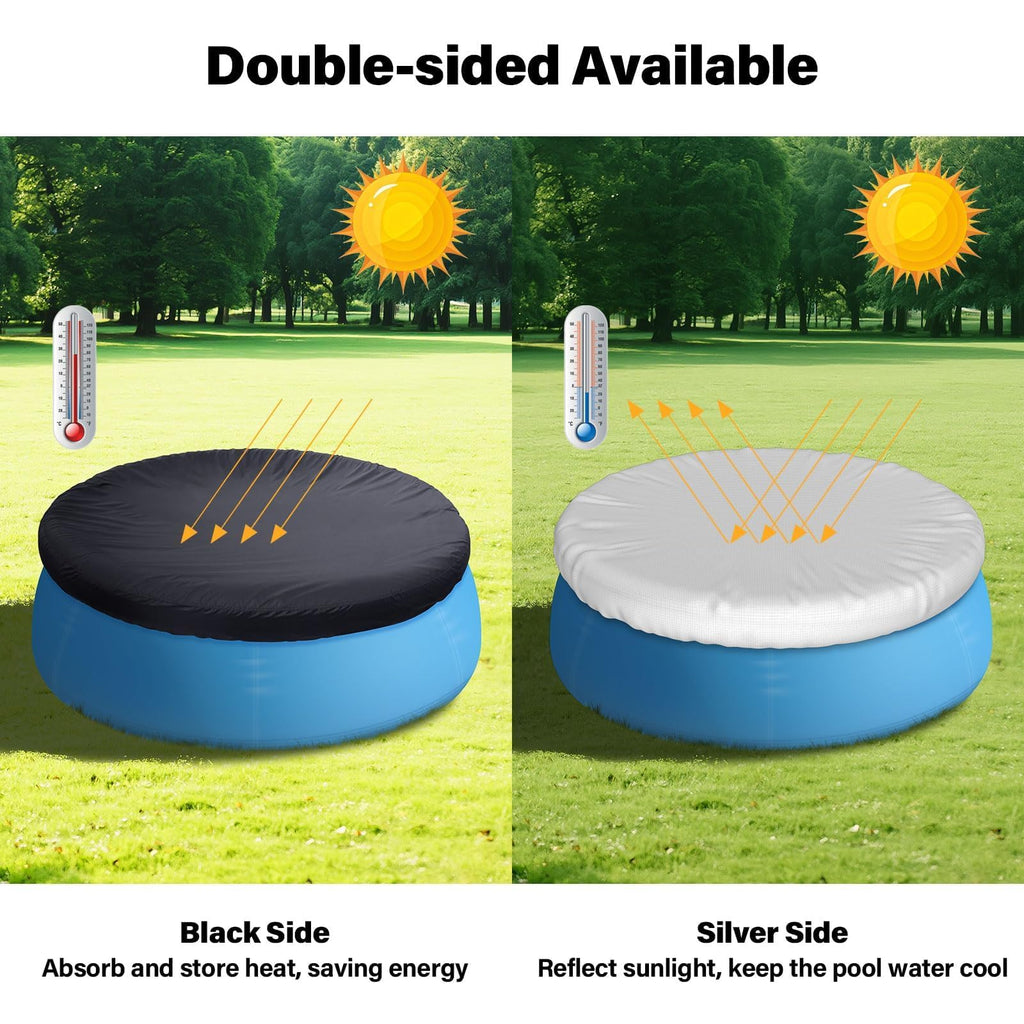 SAFANA 6ft Inflatable Pool Covers for Above Ground Pools [ Cover Diameter: 6ft ] Round Pool Cover for Inflatable Easy Set Pool with Elastic Band, Swimming Pool Windproof Dustproof