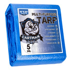 CARTMAN Finished Size 10x20 Feet Blue Poly Tarp 5 Mil Thick, Multipurpose Protective Cover for Camping, Tent, Boat, RV, Car