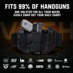 VNSH Belly Band Holster – Comfortable, Secure & Discreet | Concealed Carry Fit for 99% of Handguns with Built-in Mag Pouches