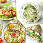 Sprouting Kit, 2 Wide Mouth Sprouting Jar with Stainless Steel Screen Sprout Lids, Blackout Sleeves, Drain Cover, Sprouts Growing Kit for Broccoli, Mung Beans, Alfalfa & Microgreens